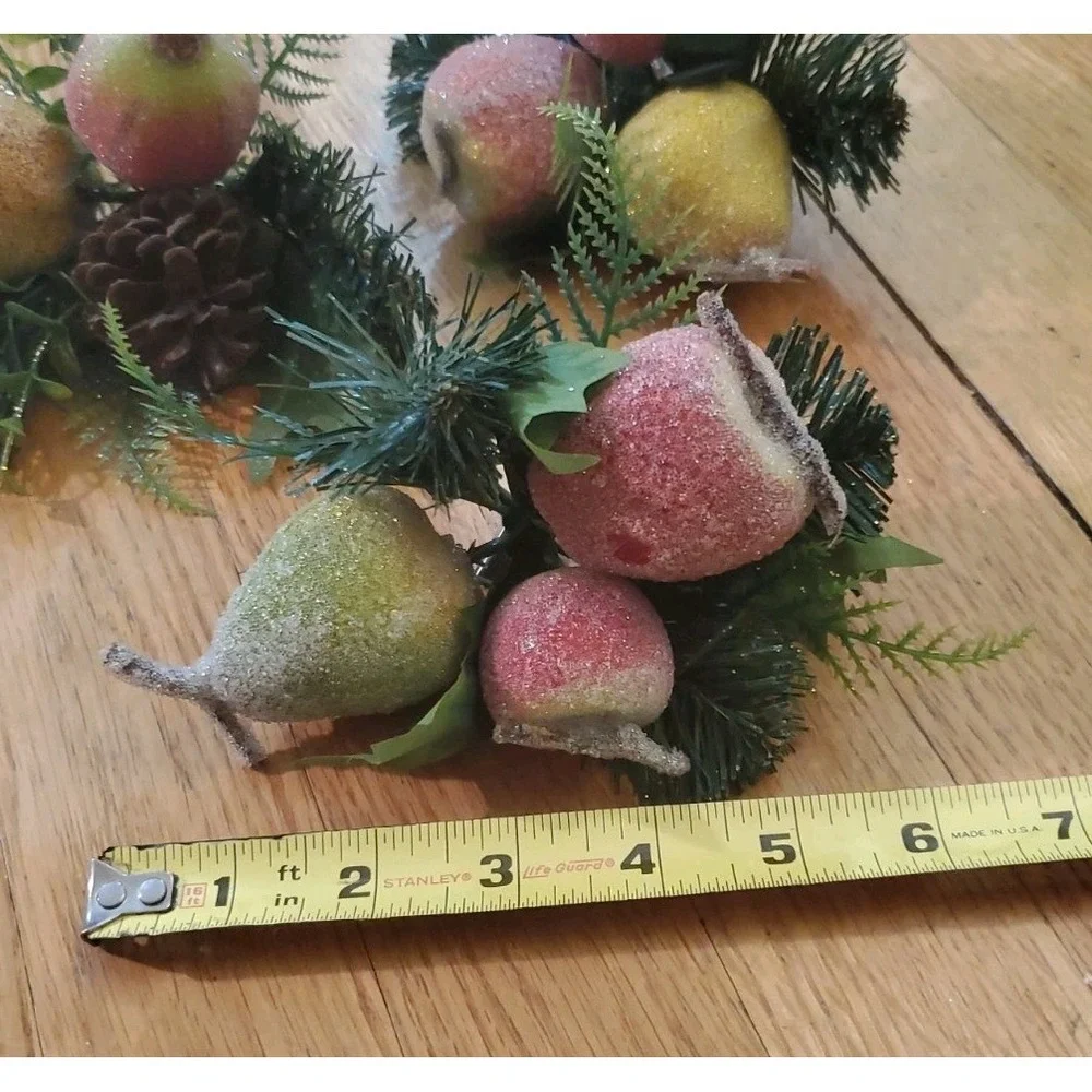 Artificial Pine Stem Floral Pick And Clip On Sugared Fruit Home Decor